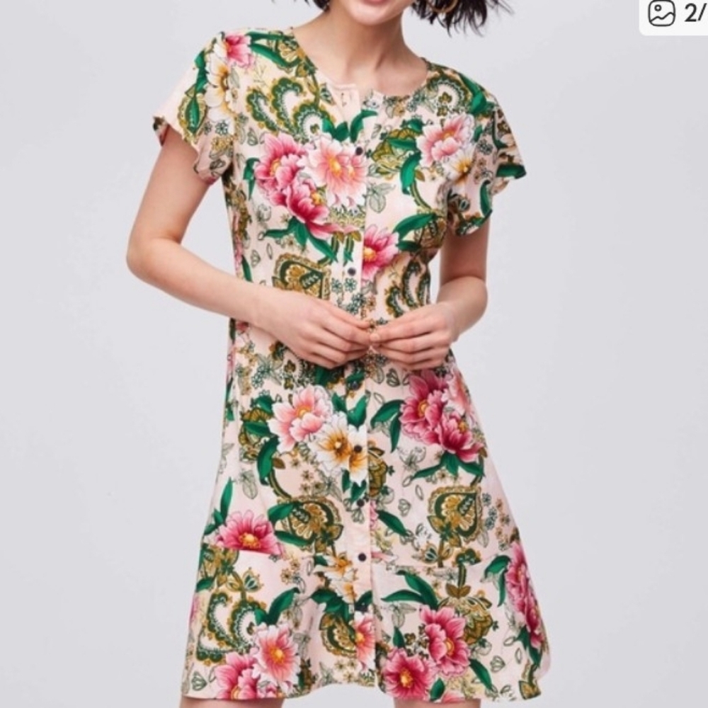 Ann Taylor LOFT Multicolor Patterned Dress
